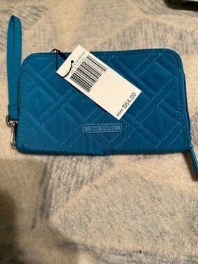 Vera Bradley Teal Quilted Grab & Go Wristlet Bahama Bay